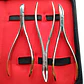 Set 3 Forcep Extracción Raíces Dentales Pacard Mango Dorado - Miniatura 3
