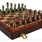 Tablero Ajedrez Deluxe Piezas Metálicas Cobre Y Bronce 29cm - Miniatura 1