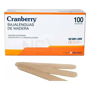 Bajalengua De Madera No Estéril Desechable Cranberry 100 Uds