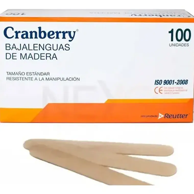 Bajalengua De Madera No Estéril Desechable Cranberry 100 Uds 1