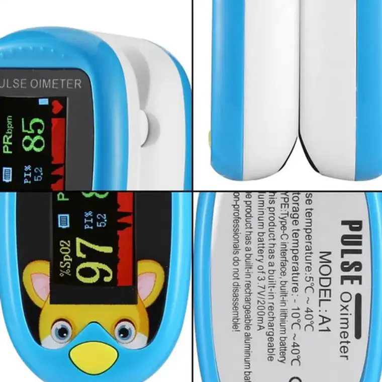 Oximetro De Pulso Usb Pediátrico Saturómetro Recargable Full 12