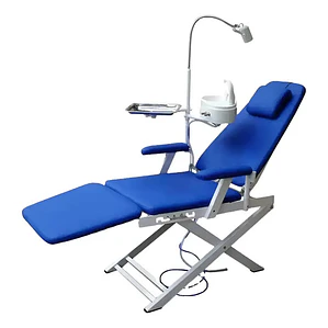 Sillón Dental Portátil Completo Con Luz Resistencia Calidad Color Azul