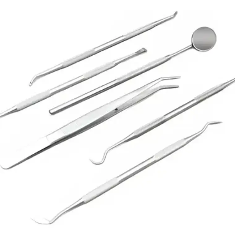 Set Xl Examen Dental 6 Piezas Espejo Pinza Sonda Y Más 2