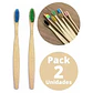 Pack 2 Unidades Cepillo Dental Bambú Niños Ecológico Pacard - Miniatura 2