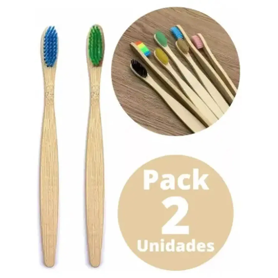 Pack 2 Unidades Cepillo Dental Bambú Niños Ecológico Pacard 13