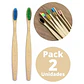 Pack 2 Unidades Cepillo Dental Bambú Niños Ecológico Pacard - Miniatura 13