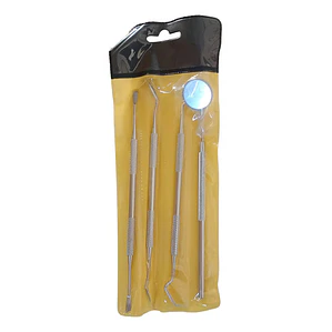 Kit Examen Dental 4 Piezas Espejo Pinza Y Sonda Odontología