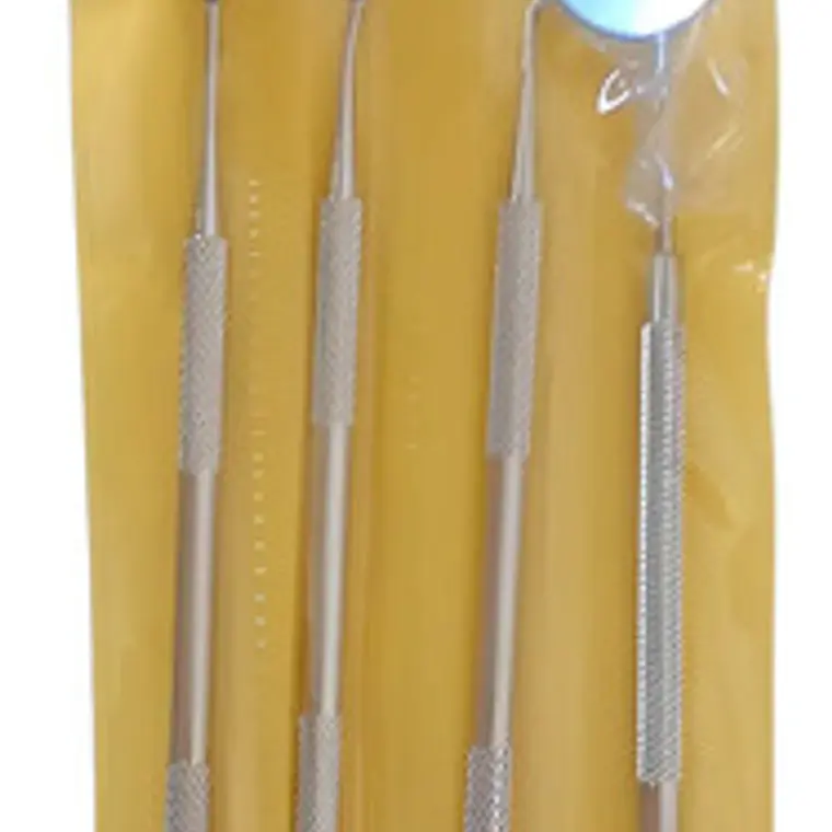 Kit Examen Dental 4 Piezas Espejo Pinza Y Sonda Odontología 1