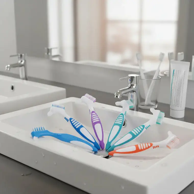 Pack 10 Cepillos Para Prótesis Dental Calidad Pacard Doble 6
