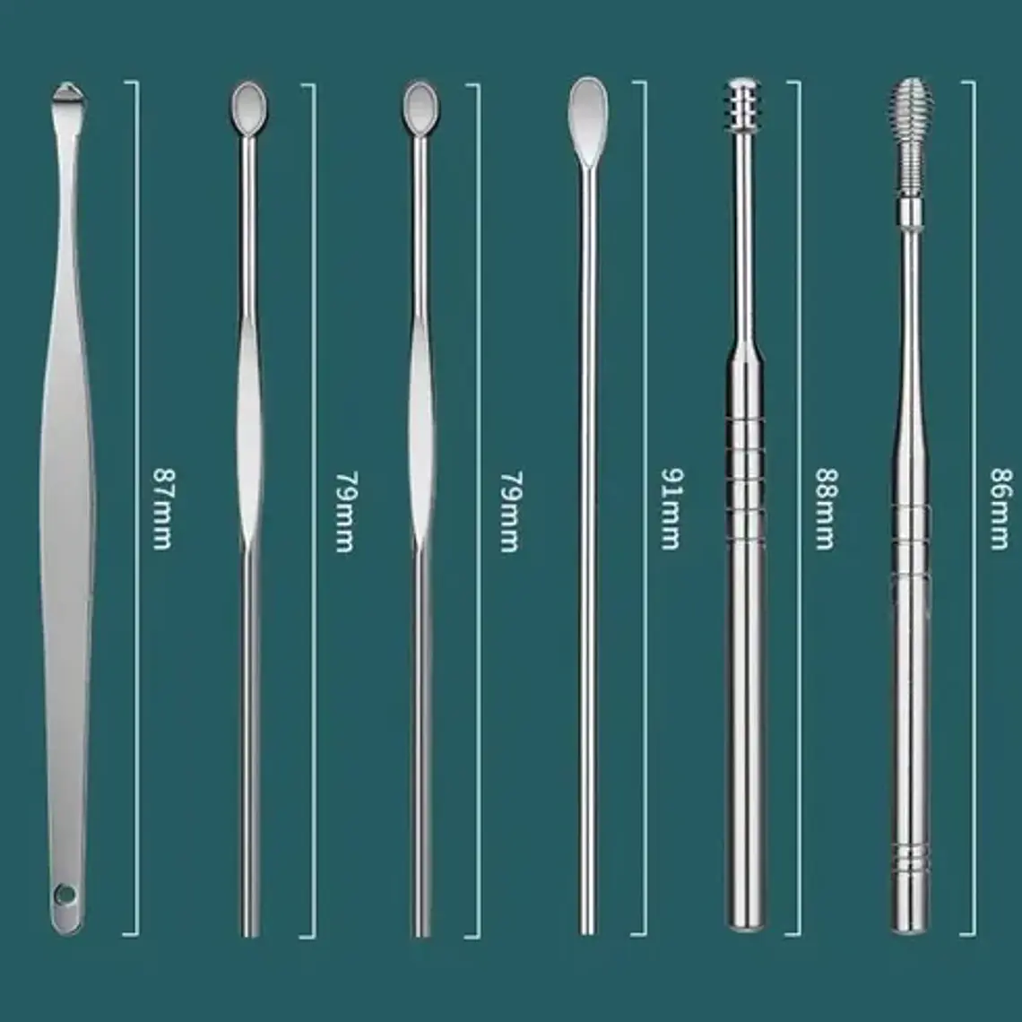 Set Herramientas X 6 Para Remoción Cerumen Oídos Santiago 4