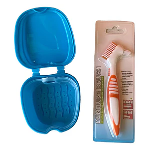 Cepillo Protesis Dental + Caja Para Guardar Protesis Stgo.