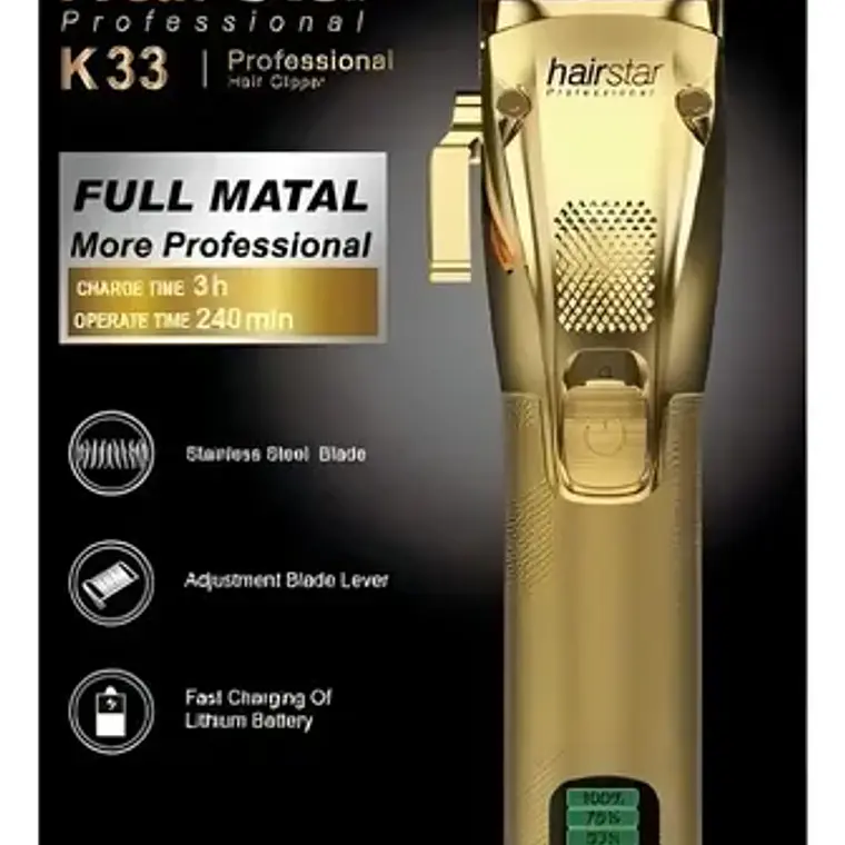 Hairstar® Maquina Corte Dorada Modelo K33 Profesional 3