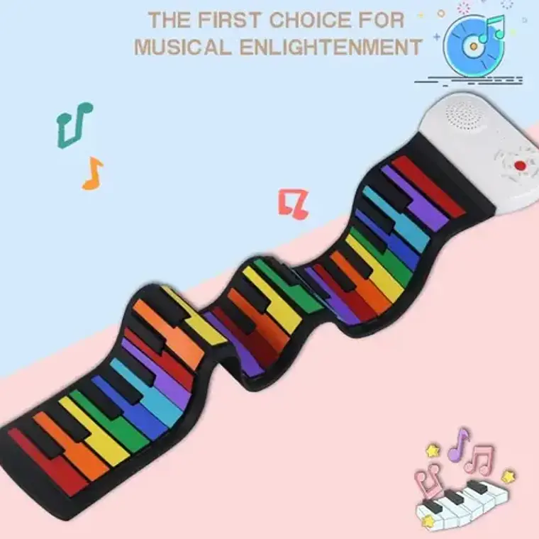 Teclado Roll Colores Recargable Piano Musical Flexible Arcoíris 2