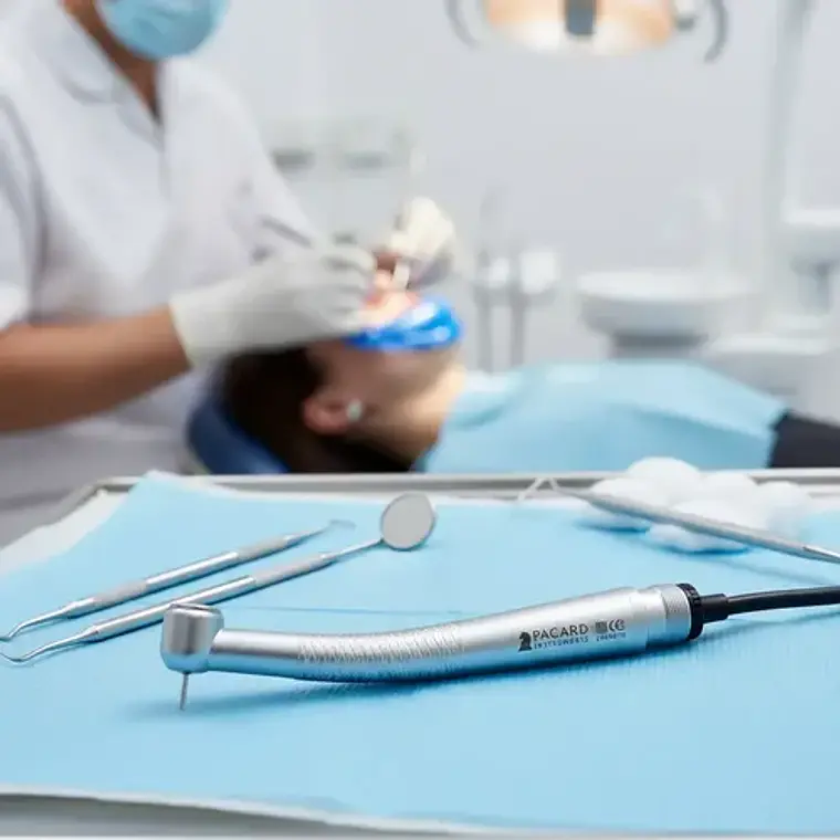 Turbina Dental Push Midwest Pacard Plateado 6