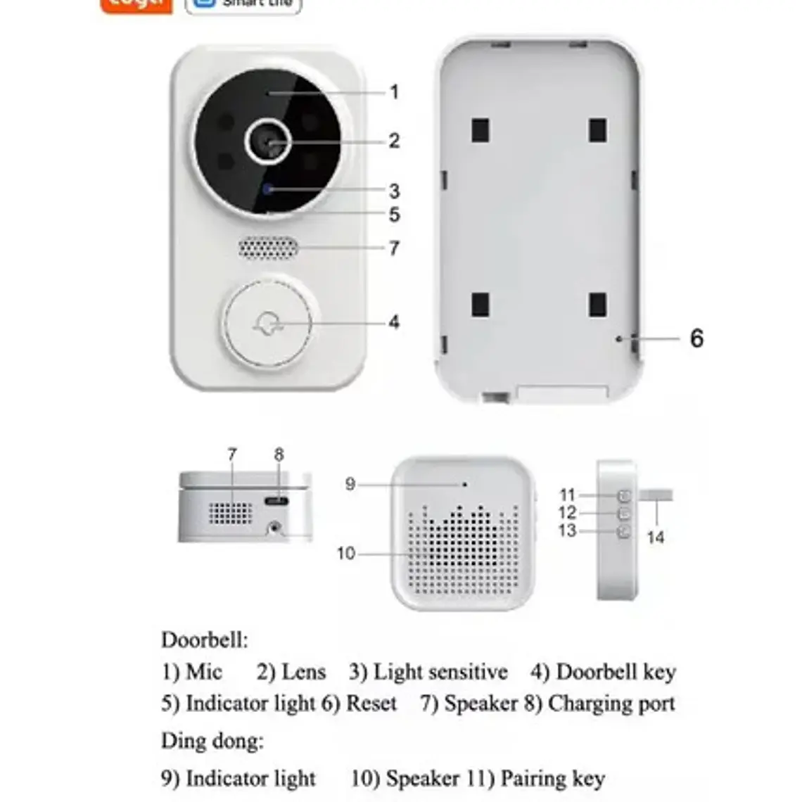 Timbre Cámara Wifi Tuya Seguridad Video Inalámbric Smartlife 14