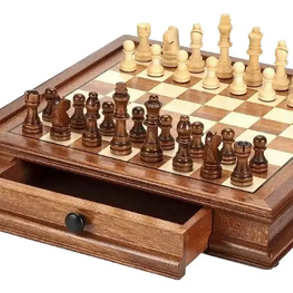 Tablero Ajedrez Premium Cajones Magnético Madera Fina 42cm 2