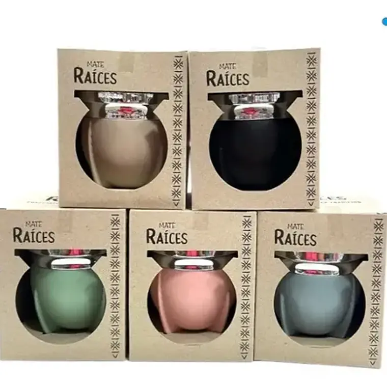 Mate Marca Raíces Térmico Pack Con Bombilla Y Caja Calidad 2