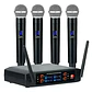 Micrófonos Inalámbricos Profesionales Karaoke Kit 4 Canalesuhf Receptor Alta Calidad Para Eventos Y Karaoke Negro - Miniatura 1
