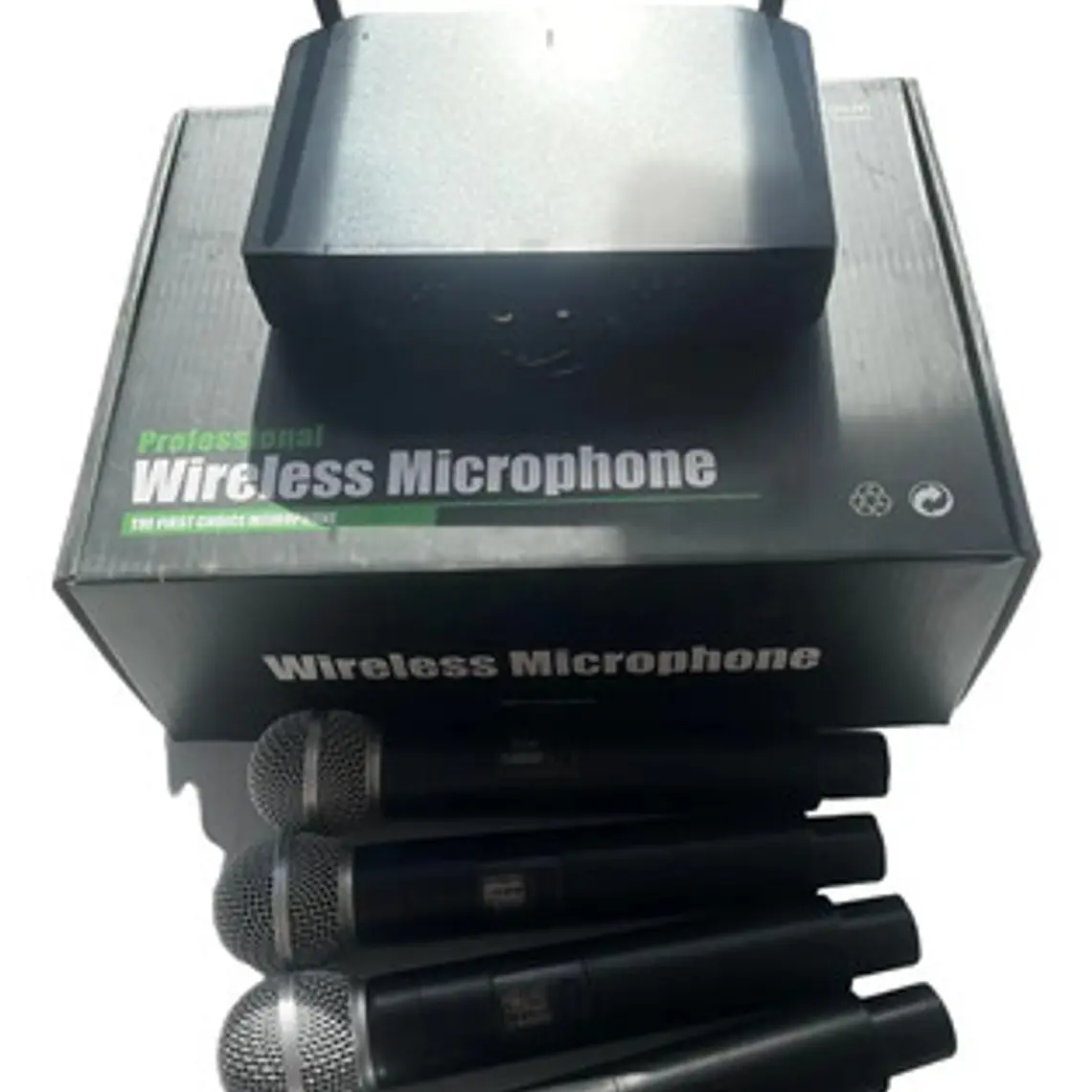 Micrófonos Inalámbricos Profesionales Karaoke Kit 4 Canalesuhf Receptor Alta Calidad Para Eventos Y Karaoke Negro 2