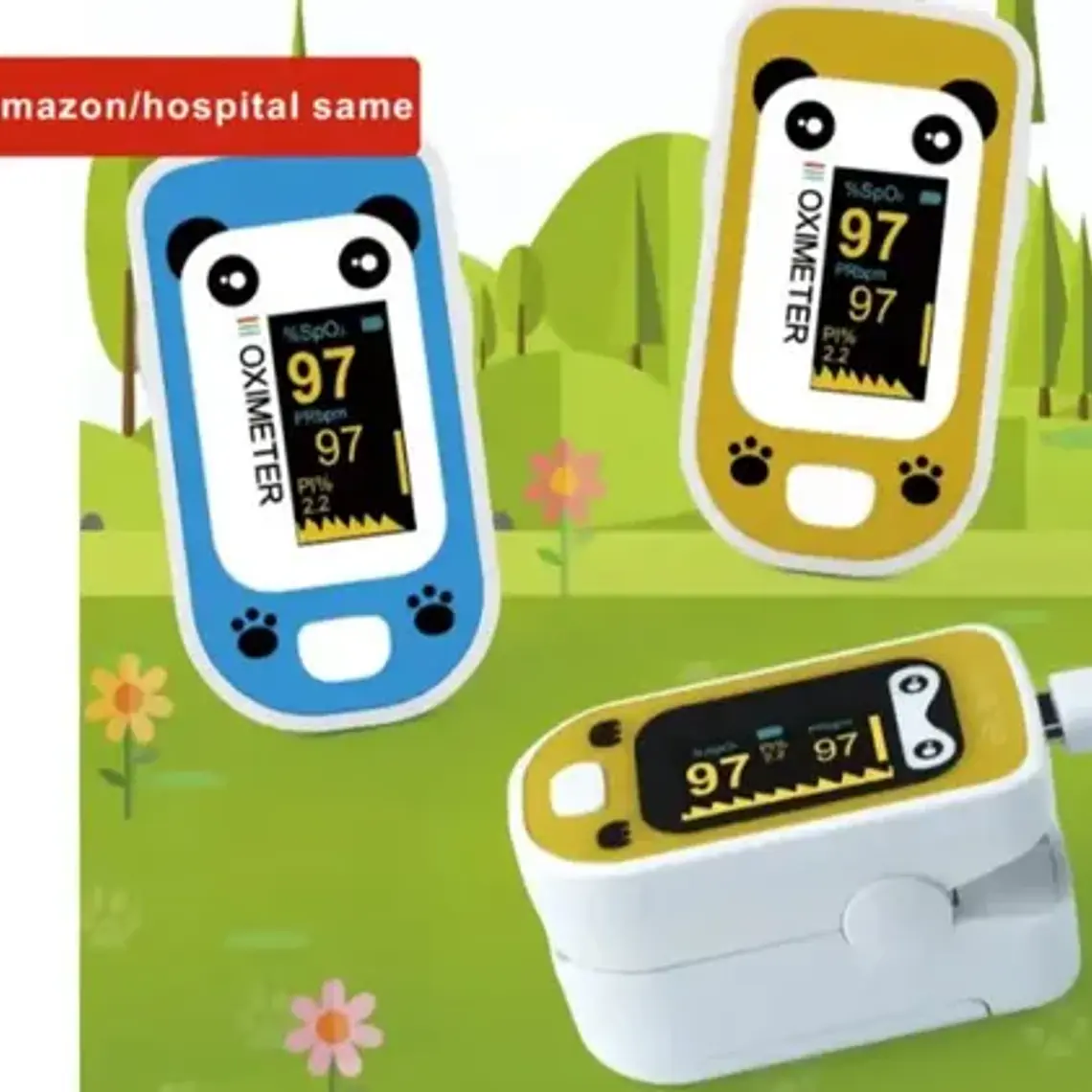 Oximetro Pulso Usb Pediátrico Recargable Osito Mejor Calidad 3