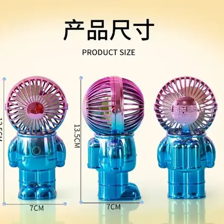 Mini Ventilador Usb Recargable Astronauta Portátil 14cm 9