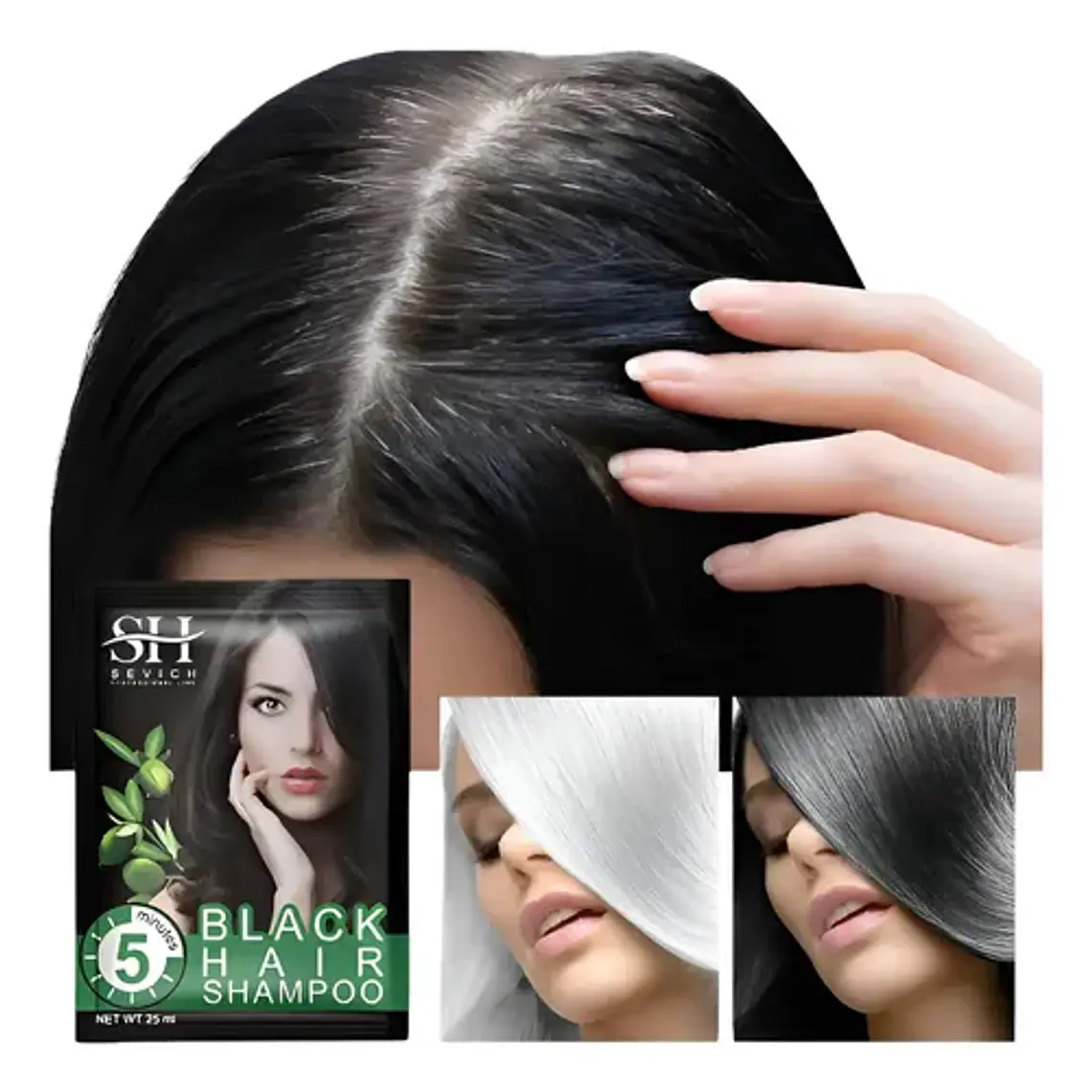 Shampoo Tinte Natural Original Sevich Canas 10 Sobres 15ml 1