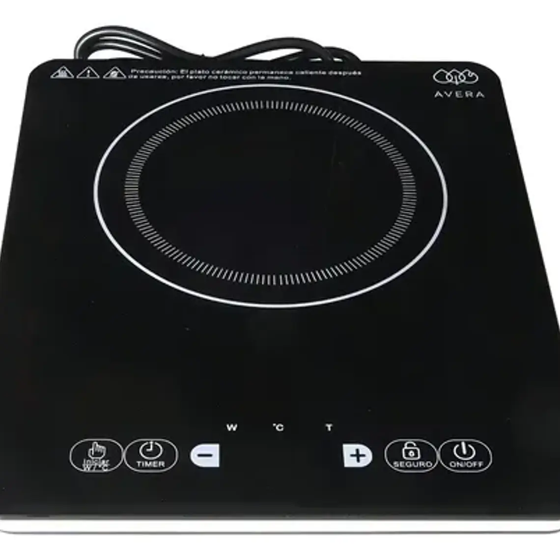 Encimera Con Alimentación Eléctrica - Avera Piv1 Color Negro - 1 Hornalla 2