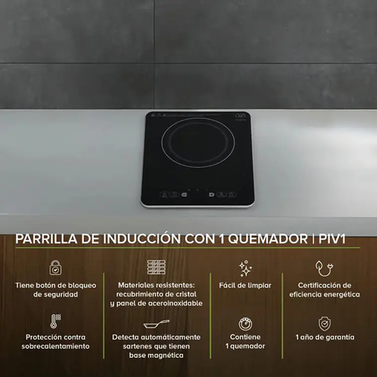 Encimera Con Alimentación Eléctrica - Avera Piv1 Color Negro - 1 Hornalla 8