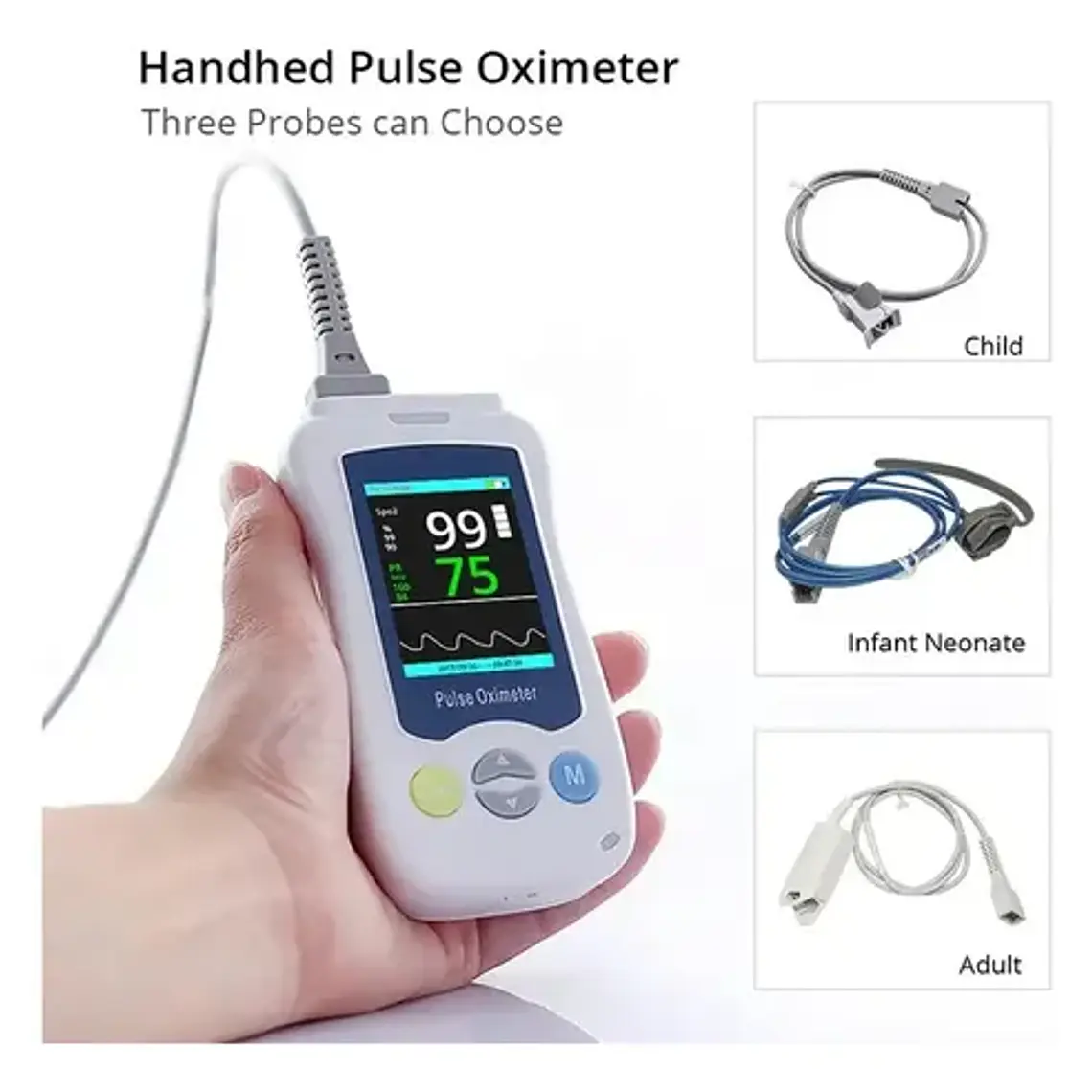 Oxímetro De Pulso Profesional C/ Sonda Sensor A Elección Fda 20