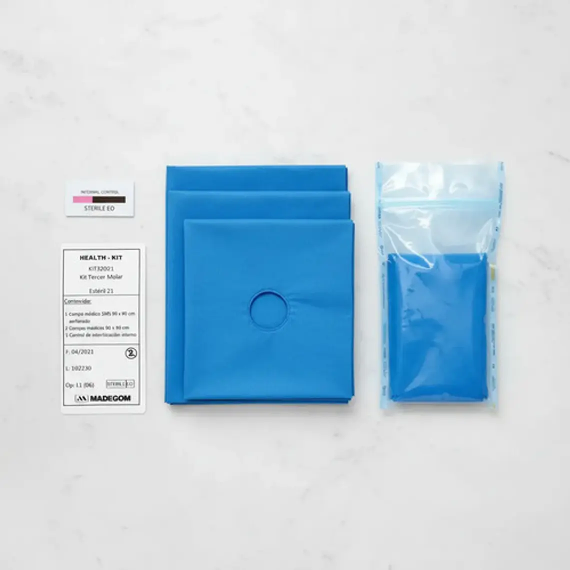 Kit Quirúrgico Tercer Molar Dental 3 Campos 90x90 Control 5