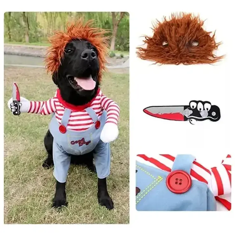 Disfraz Chucky Perros Gatos Halloween Tamaños 8