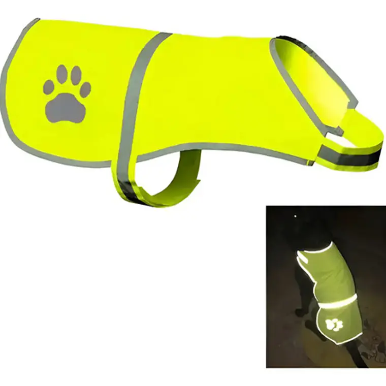 Chaleco Reflectante Paseo Seguro Mascota Perros Fluorescente 9