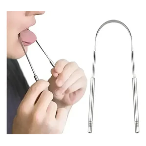 Raspador Limpiador Lengua Limpieza Lingual Facil Acero Inox Plateado