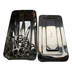 Set Quirúrgico Caja Xl Acero 13 Piezas Cirugía Menor Pacard Plateado