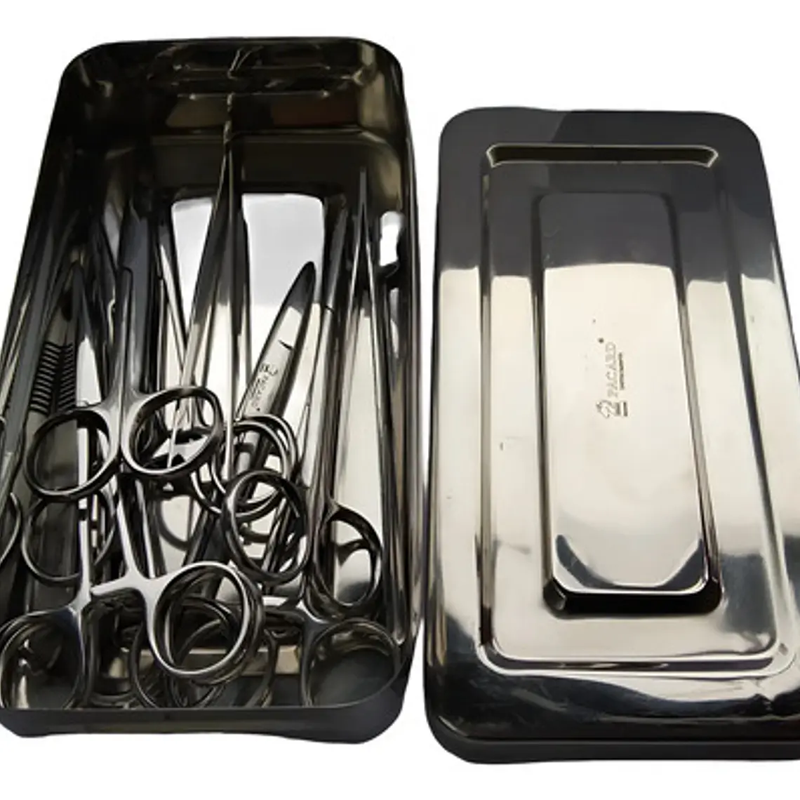 Set Quirúrgico Caja Xl Acero 13 Piezas Cirugía Menor Pacard Plateado 1