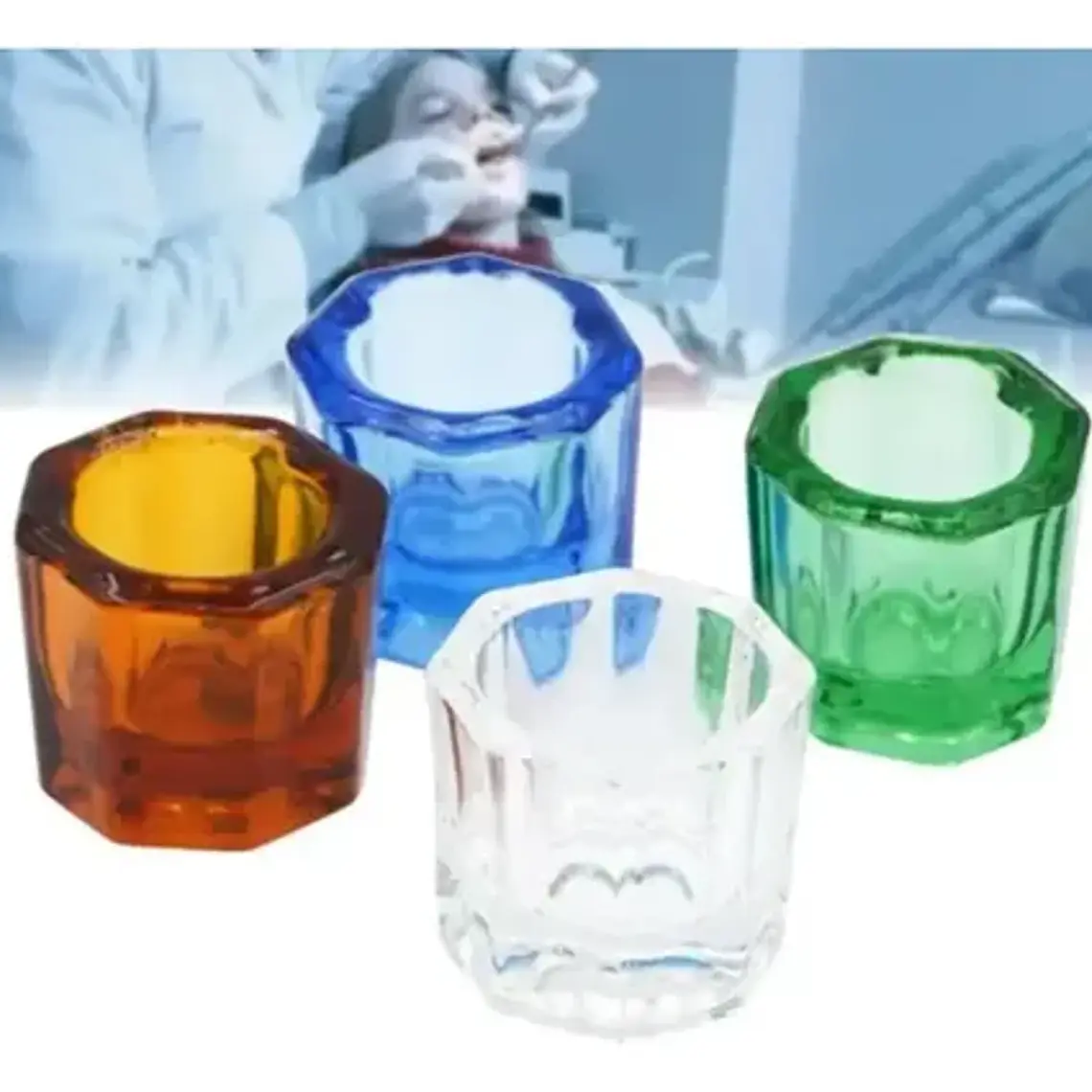 Pack De 2 Mini Vasos O Dappen De Cristal Dental / Manicure 5