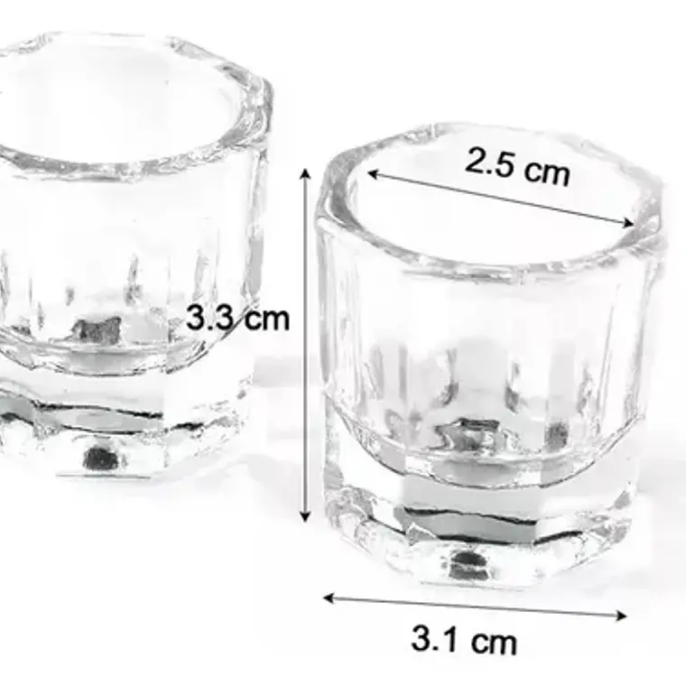 Pack De 2 Mini Vasos O Dappen De Cristal Dental / Manicure 6