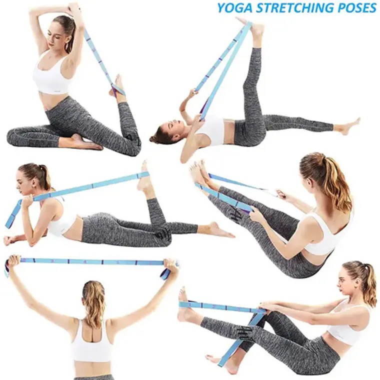 Banda Elástica Resistencia 9 Niveles Pilates Yoga 4cm Ancho 8