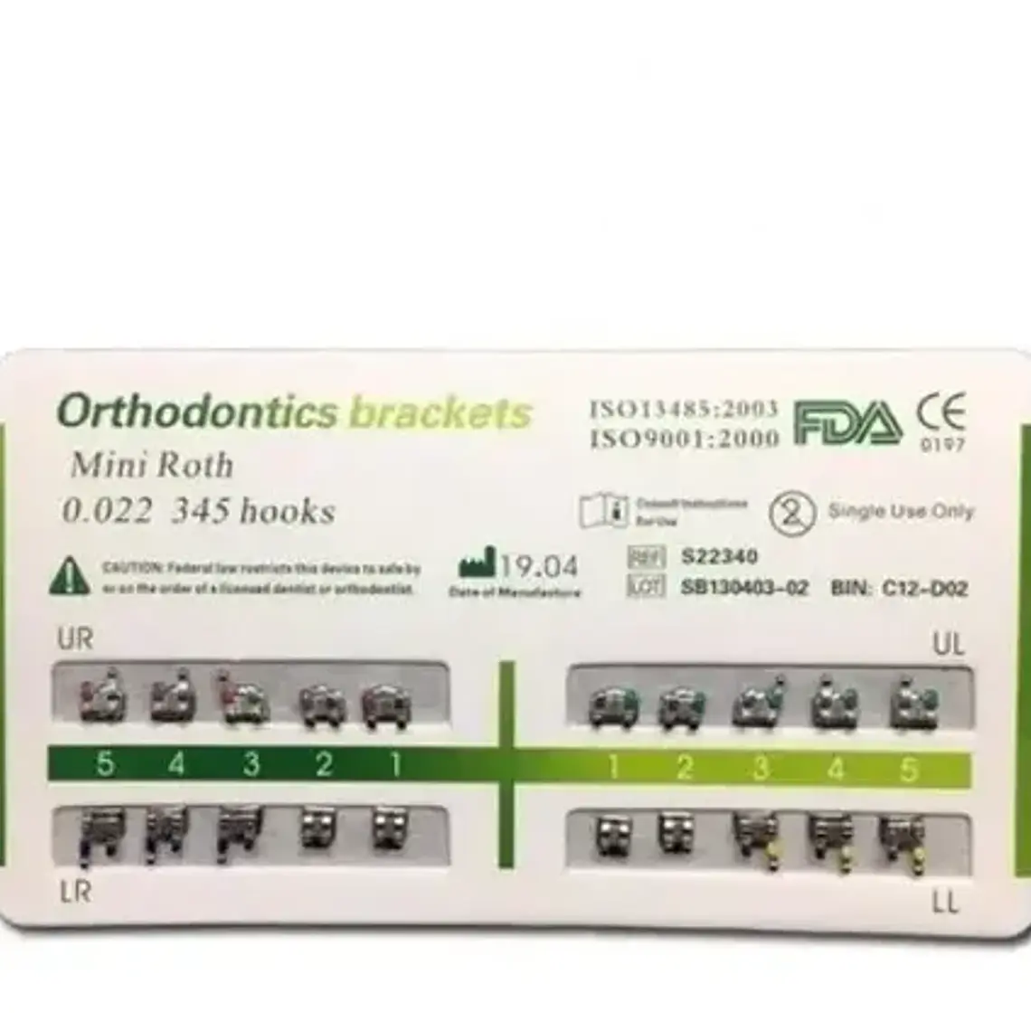 Brackets Mini Roth 0.22 Hook 3-4-5 Calidad Santiago 14