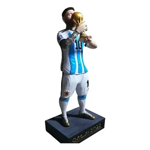 Figura Lio Messi Impreso 3d Besando Copa Made Argentina 25cm