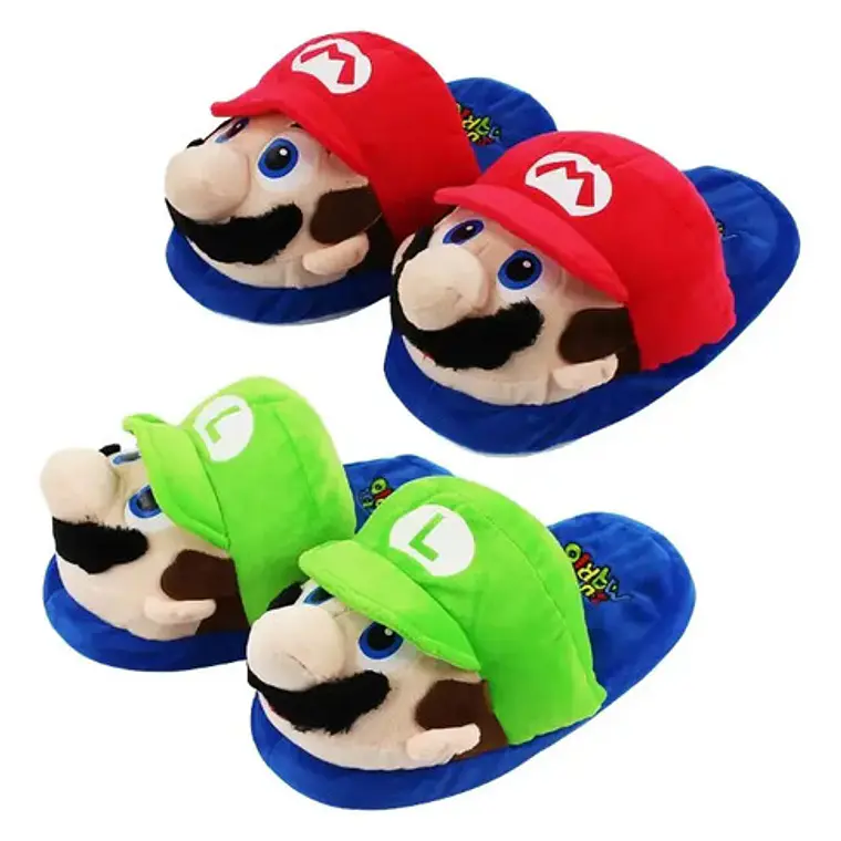 Pantuflas Super Mario Bros O Luigi Cómodas Unisex 7
