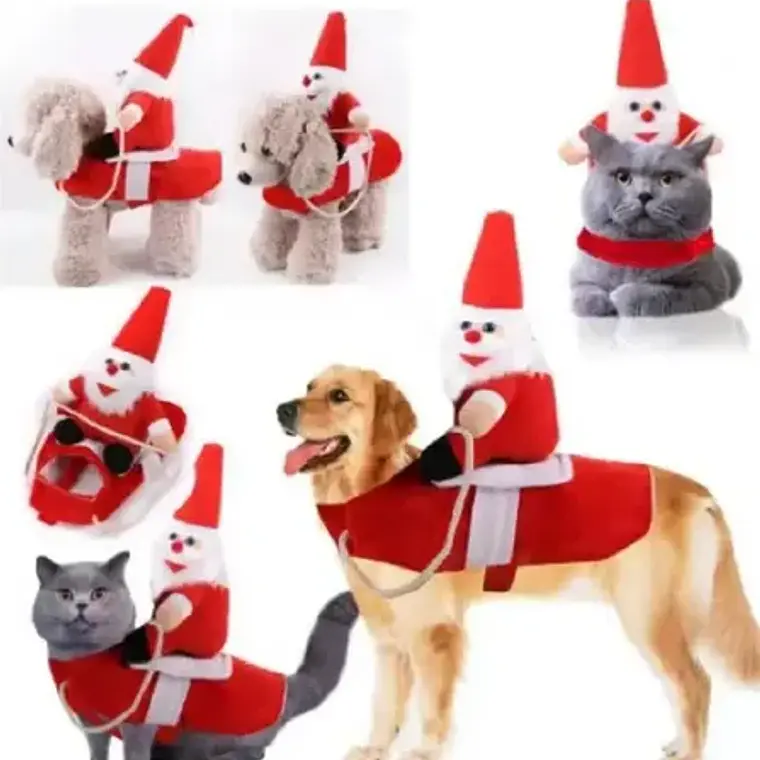 Disfraz Perros Gatos Santa Montado Navidad Calidad Tamaños 4