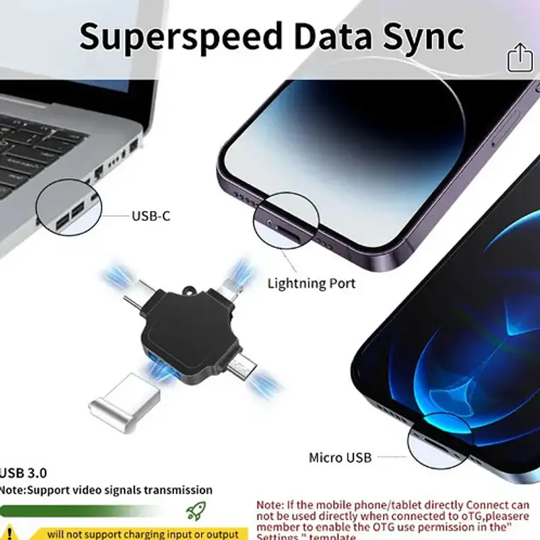 Adaptador Usb A Tipo C Multifuncional Para iPhone Y Android 3