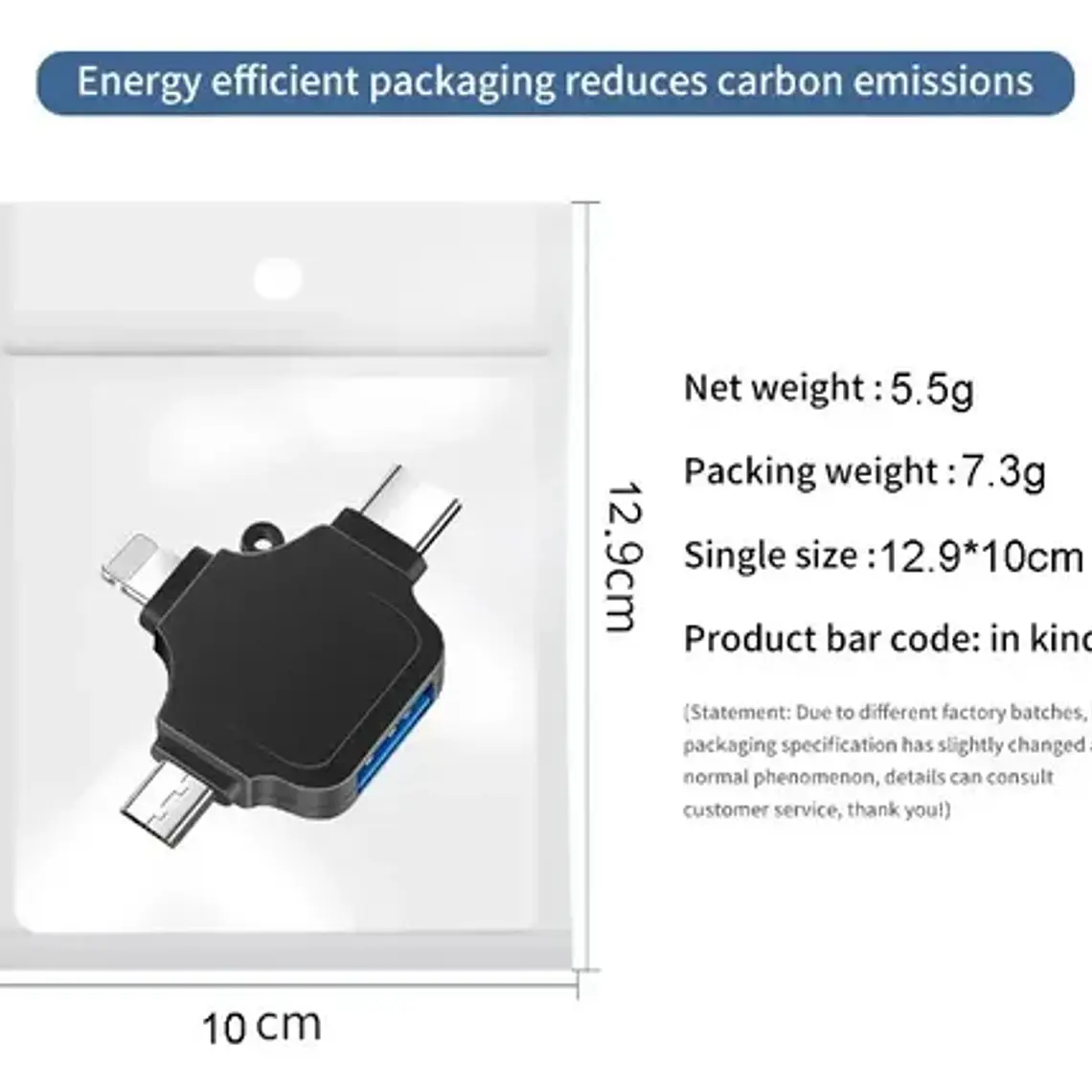 Adaptador Usb A Tipo C Multifuncional Para iPhone Y Android 5