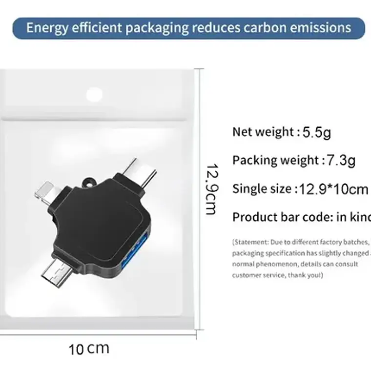 Adaptador Usb A Tipo C Multifuncional Para iPhone Y Android 5