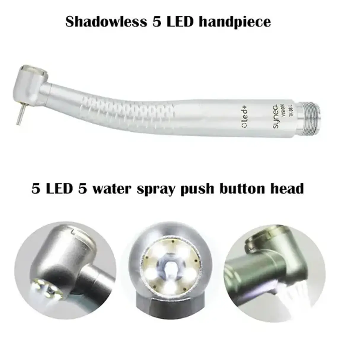 Turbina Dental Push Única 5 Led En Cabezal Premium Pacard 10