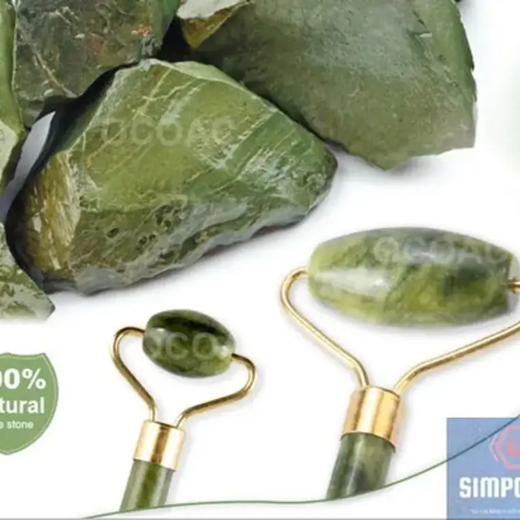 Rodillo Facial Roller Jade Doble + Piedra Gua Sha Santiago Todo Tipo De Piel 3