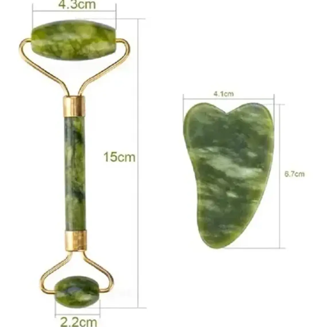 Rodillo Facial Roller Jade Doble + Piedra Gua Sha Santiago Todo Tipo De Piel 6