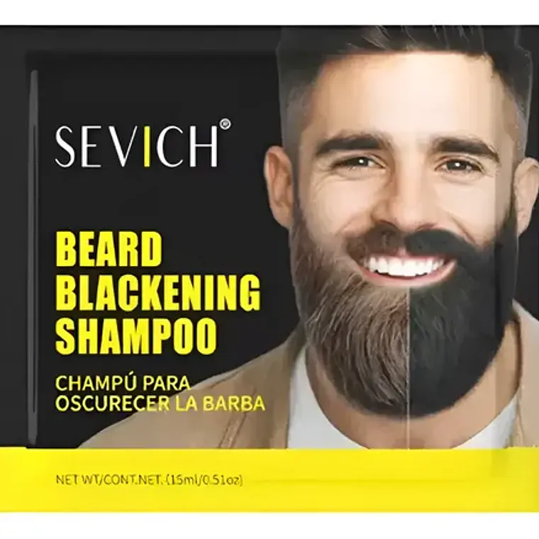 10 Uds Shampoo Sevich Barba Bigote Negro En 5 Minutos 1