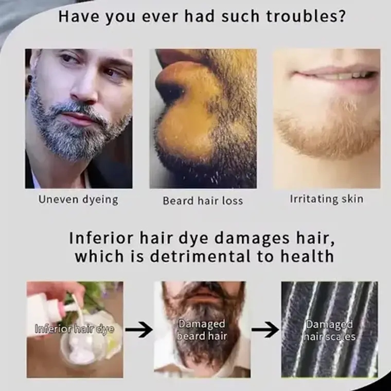 10 Uds Shampoo Sevich Barba Bigote Negro En 5 Minutos 5